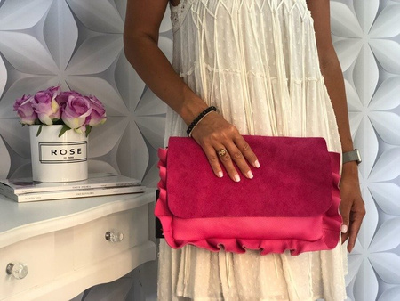 Torebka skórzana fuksja