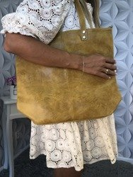Torebka skórzana camel