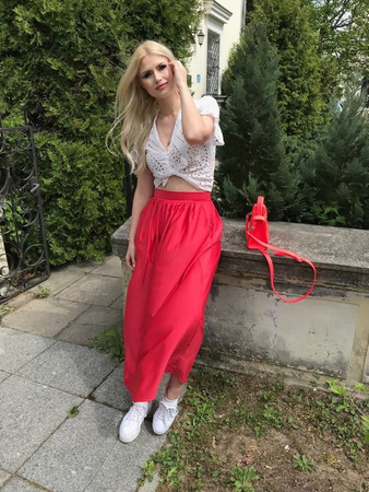 Spódnica PASTEL MAXI CORAL (RED)