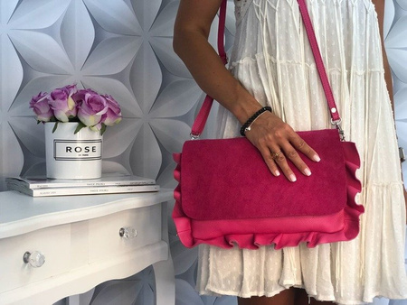 Torebka skórzana fuksja