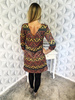 AZTEC orginalna sukienka z unikatowym wzorem o ciepłych kolorach