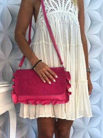 Torebka skórzana fuksja