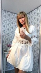 LADYLIKE Kleid mit Elementen aus ecrufarbener Spitze